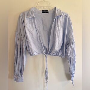 Kittenish tie top pastel blue
